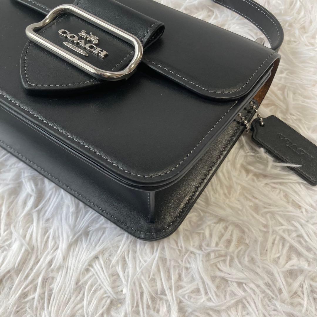 極美品 現行 コーチ ショルダーバック モーガン スクエア 黒 レザー