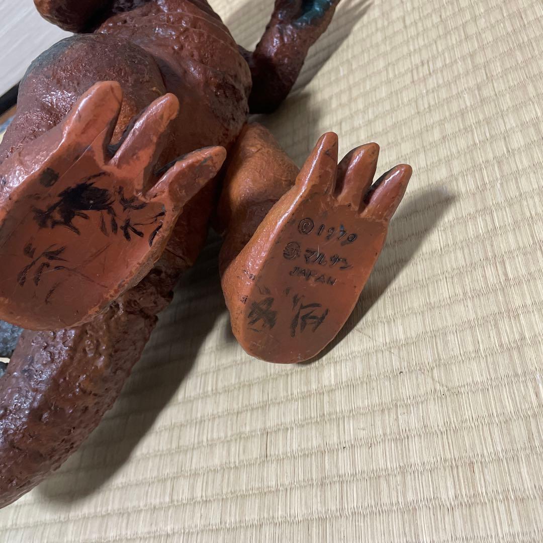 マルサン 1970年製 ジャンク品特大キングゴジラ 灰色成型 ソフビ 38cm