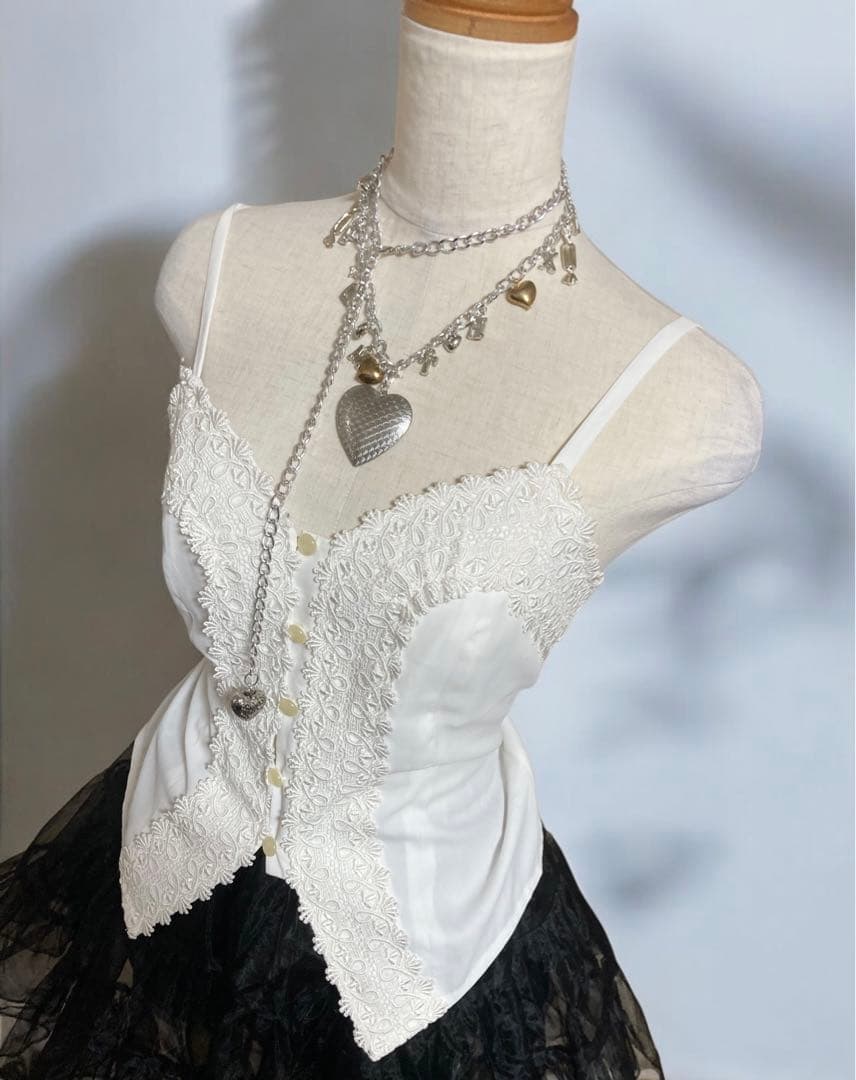 レア90sヴィンテージレースキャミコルセットy2kフェアリーグランジ