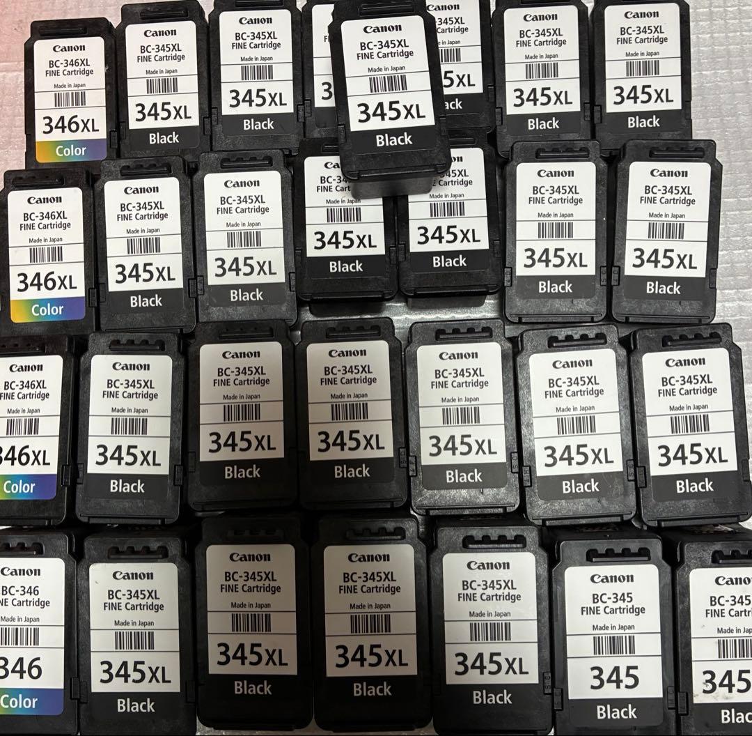 使用済みインクカートリッジ 29個 BC-345XL 346XL等 CANON キヤノン（Canon） 純正インク BC-345XL+BC-346XL （ブラック+3色