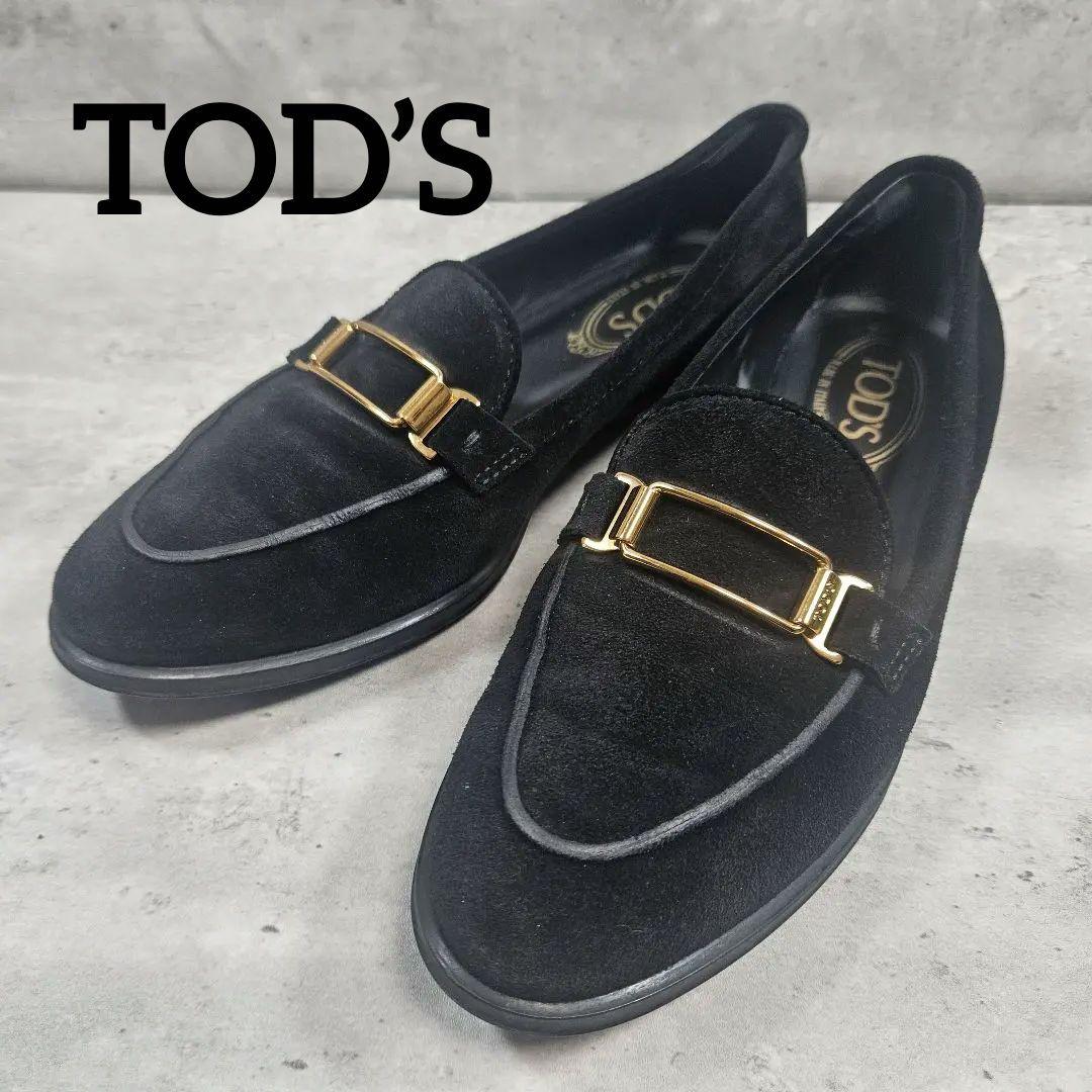 cha.様❣️専用 TOD'S ローファー スエード ブラック 金バックル cha.様❣️専用 TOD'S ローファー スエード ブラック 金バックル