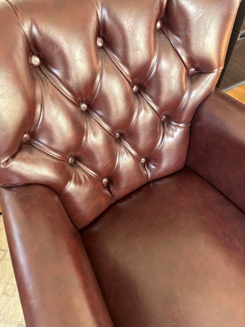 英国ヴィンセントチェア】ラウンジチェア（ブラウン）アンティーク