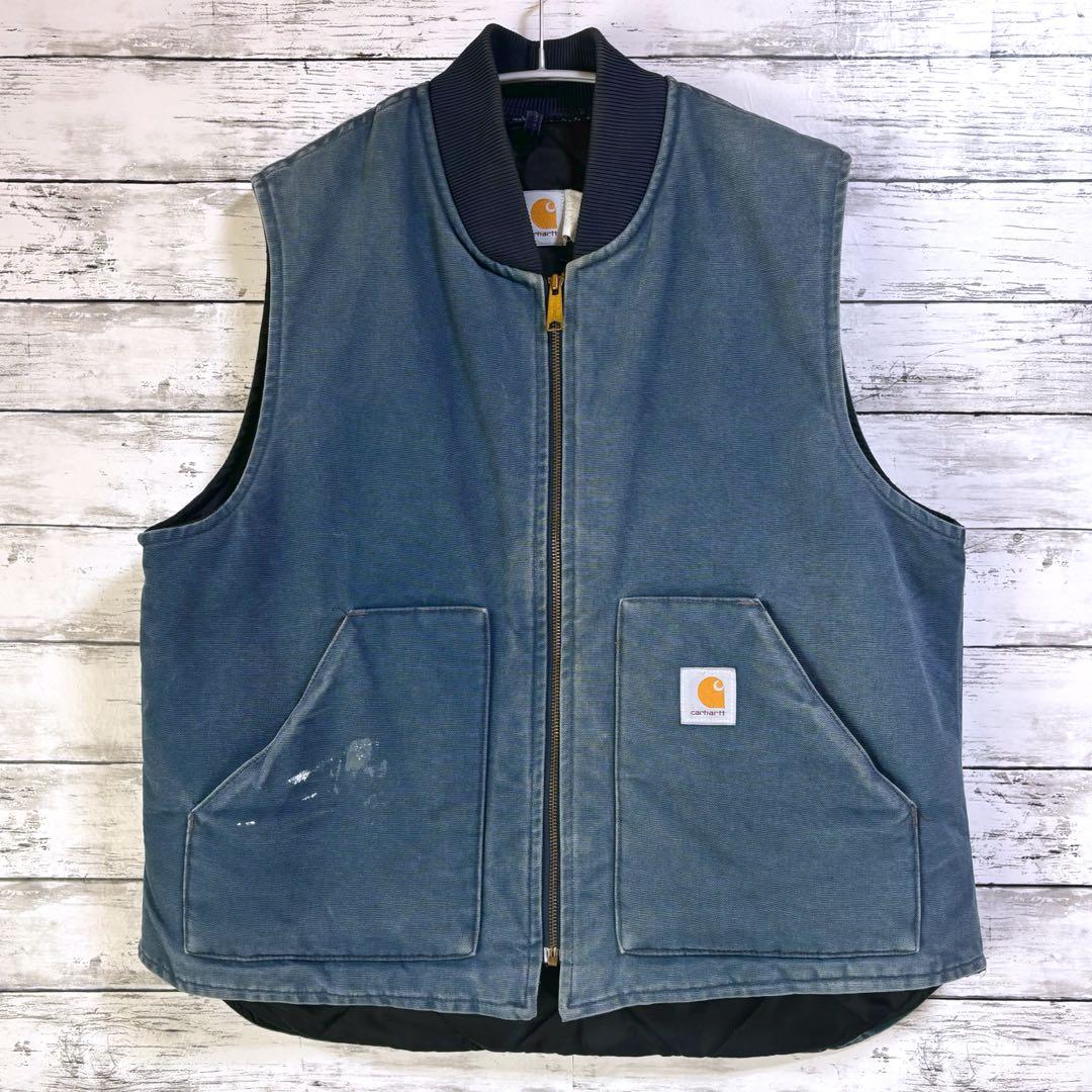 古着 Carhartt ダックベスト 80-90's USA製 腰ゴム フェード - メルカリ