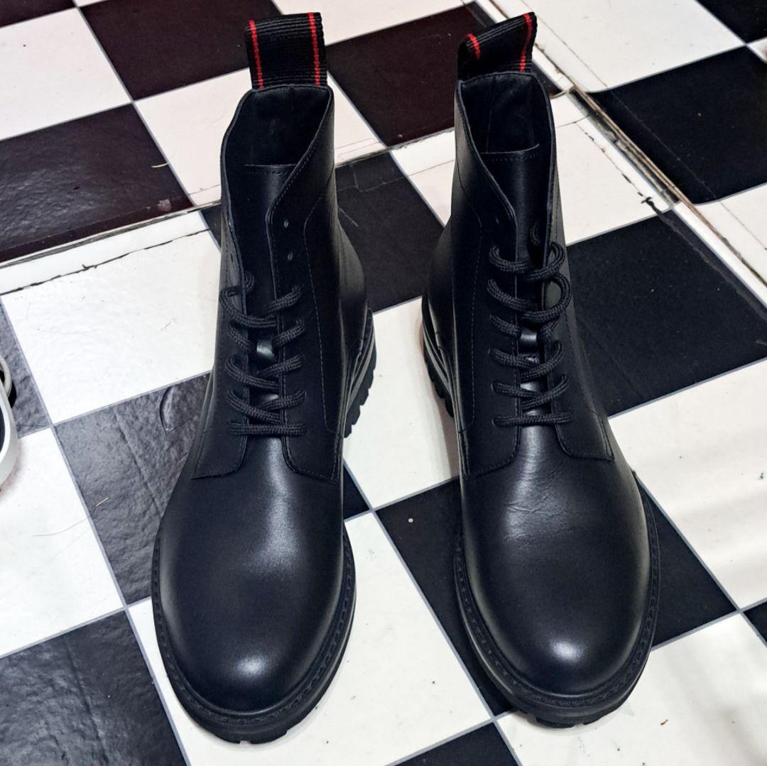 定価17.8万 Dsquared2 バックロゴテープ レースアップ レザーブーツ