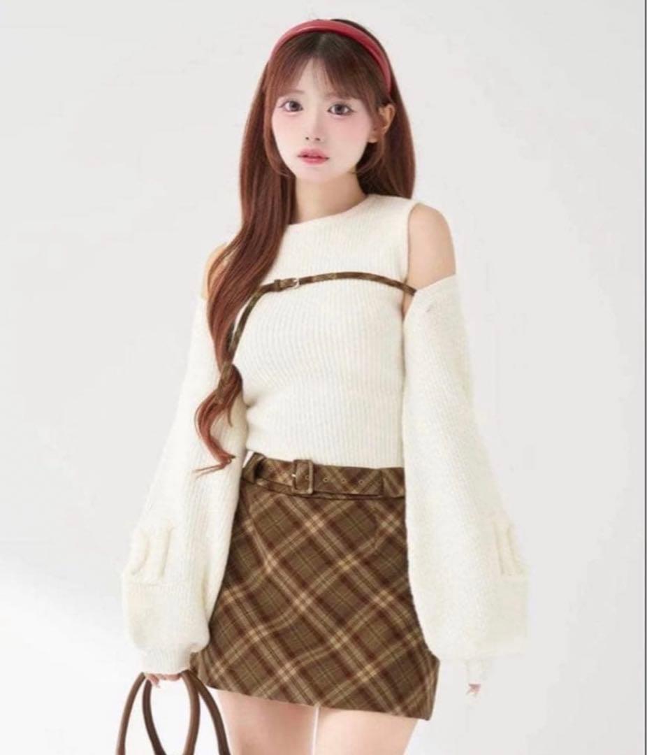 darich ドッキングミドルウエストニットミニワンピース - メルカリ