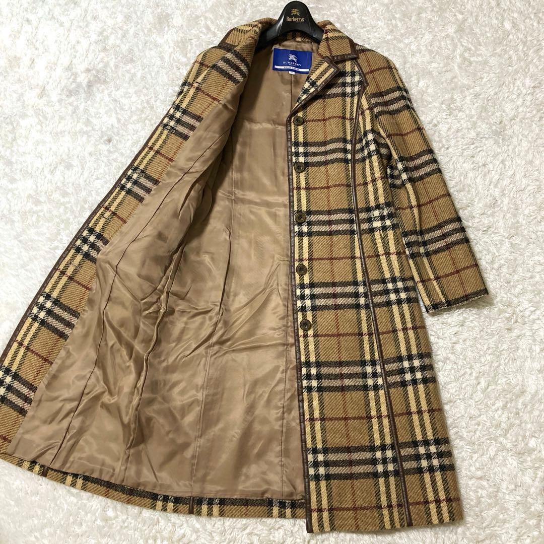 極美品♡ バーバリーブルーレーベル ノバチェック柄 ロングコート