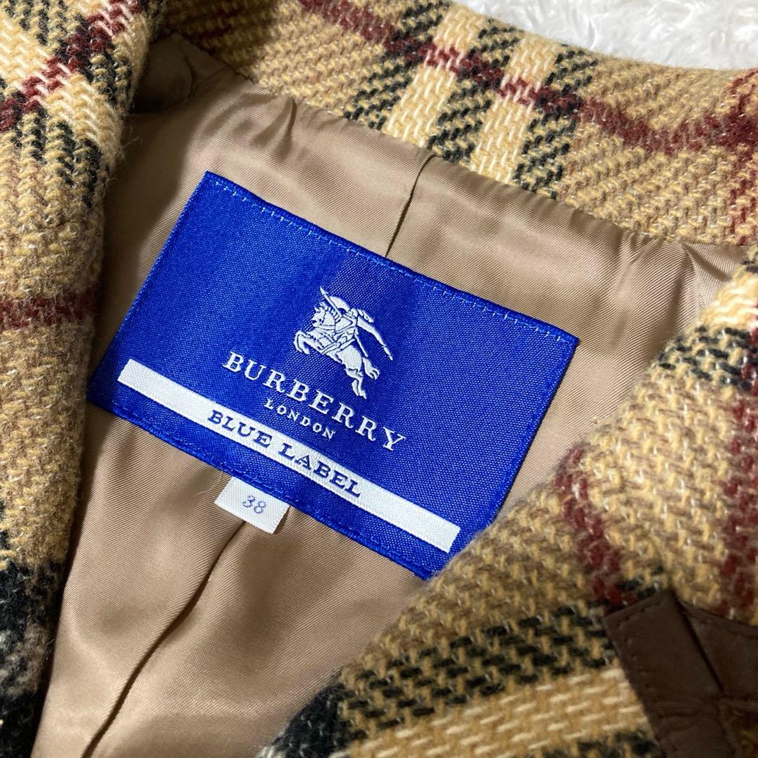極美品♡ バーバリーブルーレーベル ノバチェック柄 ロングコート