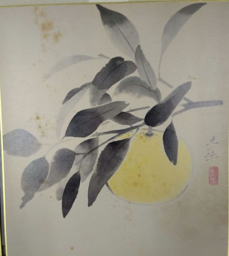 奥村土牛の色紙絵複製2点「夏蜜柑」「柘榴」 - メルカリ