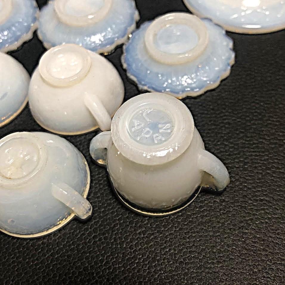 ままごと ティーセット 乳白 ガラス 玩具 検）ペロペロ 金平糖