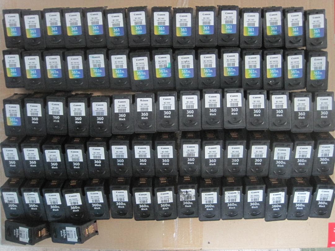 使用済 BC-360 BC-361 canon 純正インク 77個セット Amazon.co.jp: Canon 純正 インクカートリッジ BC-360 (ブラック) + BC