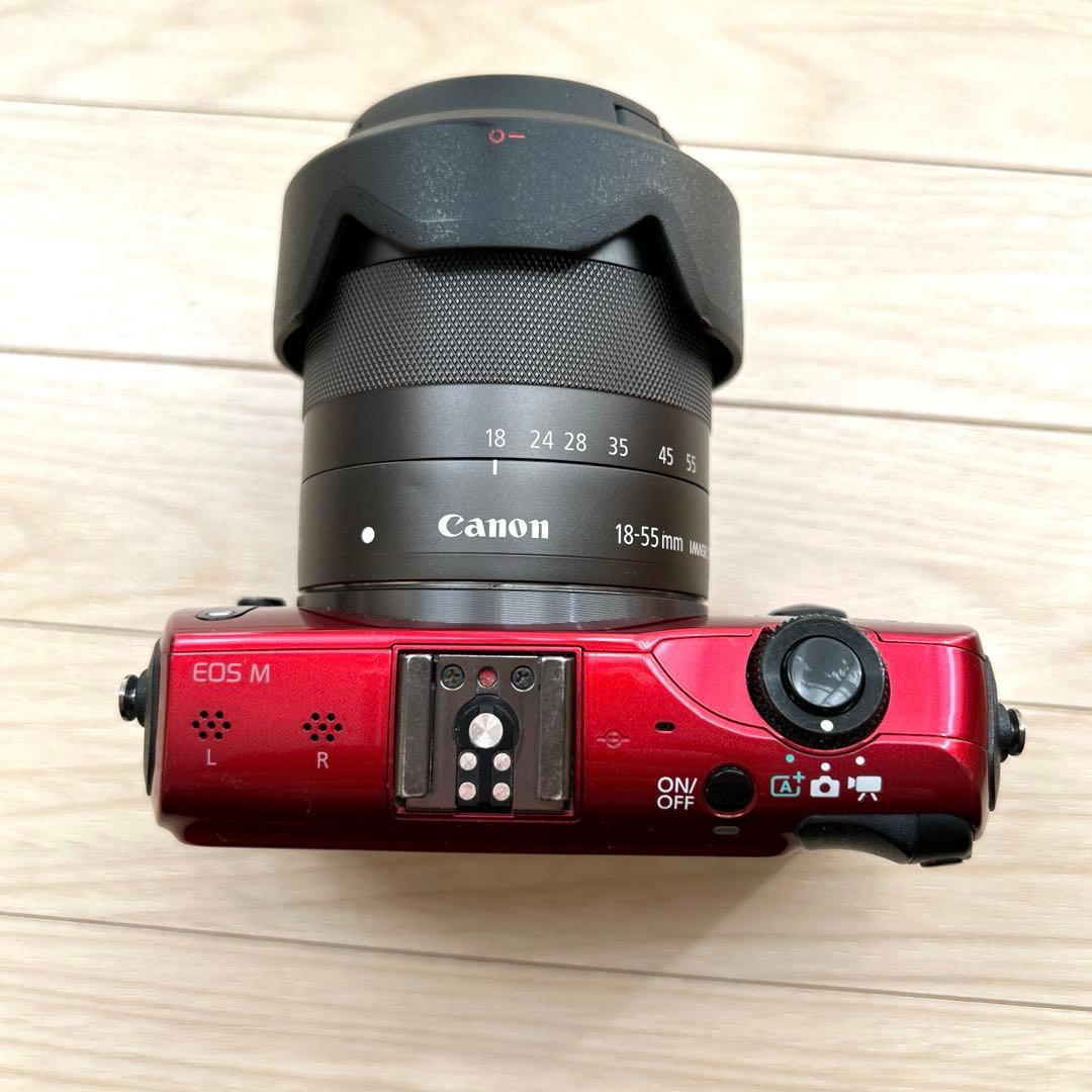 Canon EOS M レッド ミラーレス一眼カメラ レンズ付き - メルカリ