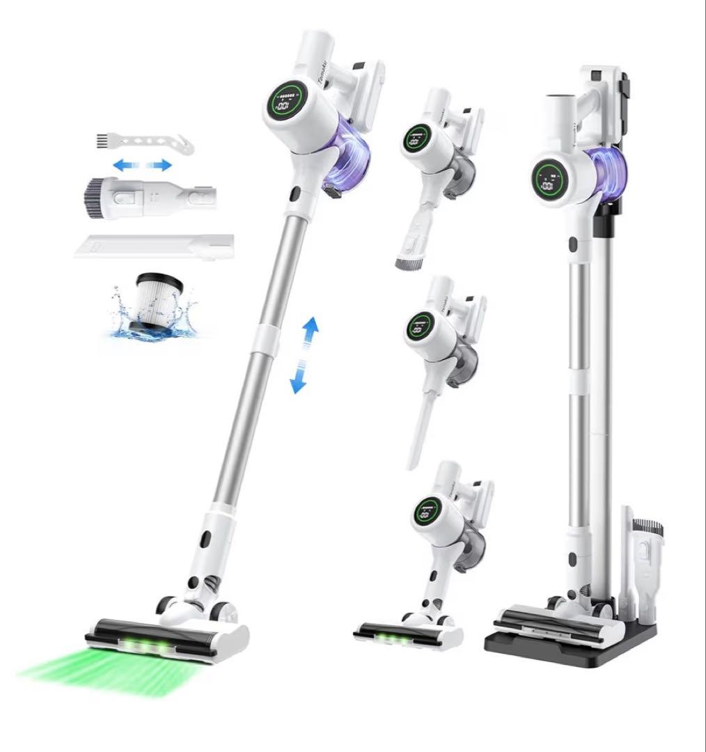 掃除機 コードレス 85KPa超強力吸引 除菌 LED 自立式 軽量 Amazon | 掃除機 コードレス【85KPa超強吸引&60分連続稼働&自立式&次
