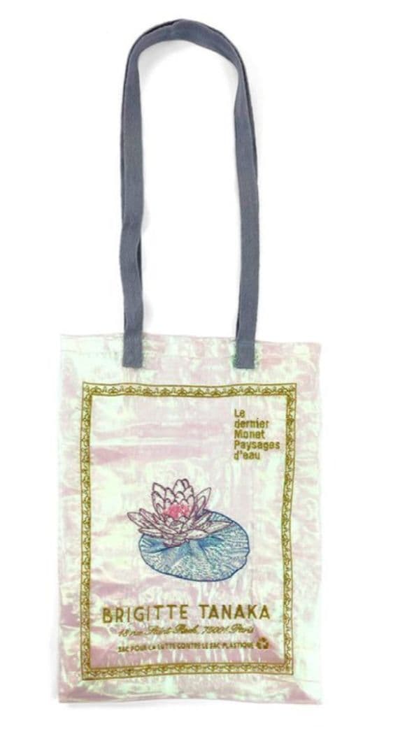 【未使用】ブリジットタナカ　モネ睡蓮のとき　トートバッグ　オーガンジー　オーロラ ブリジットタナカ×モネ展】睡蓮のオーガンジーバッグで秋のおしゃれを