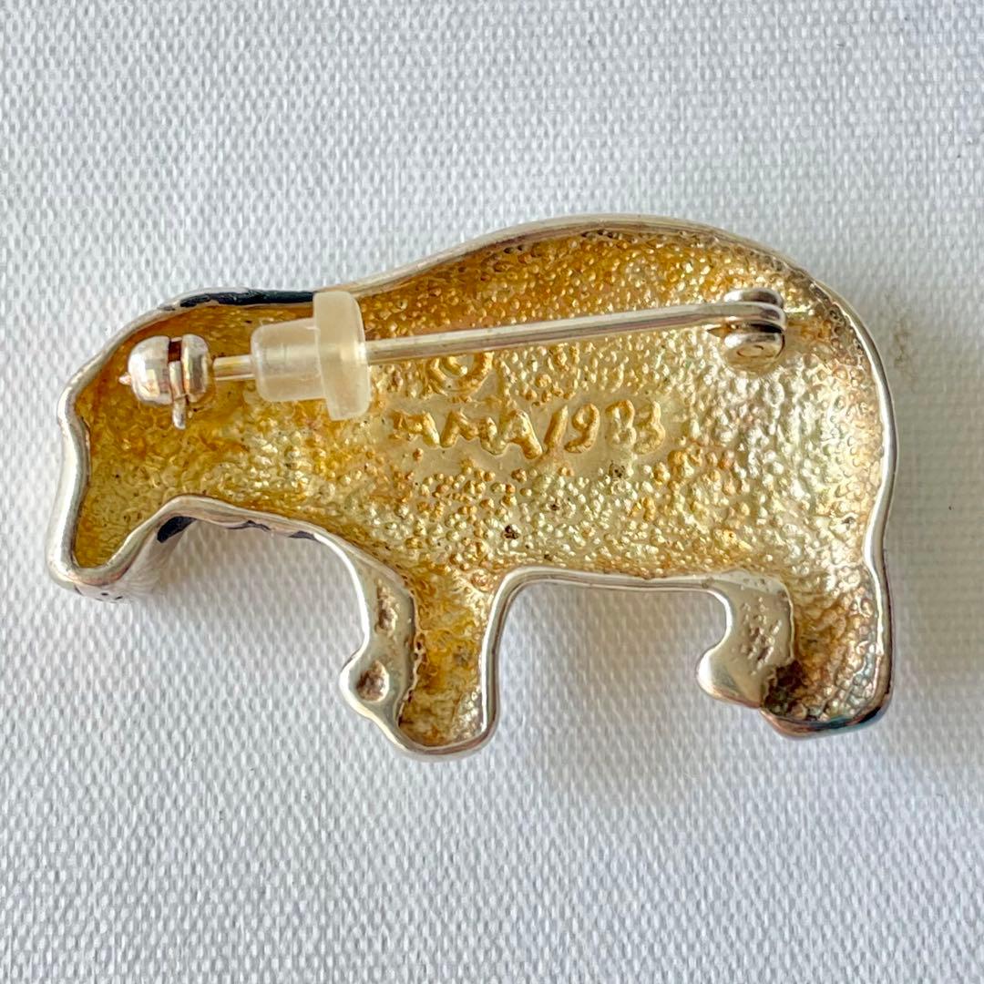 ヴィンテージ メトロポリタン美術館 MMA カバ ブローチ 1983 シルバー