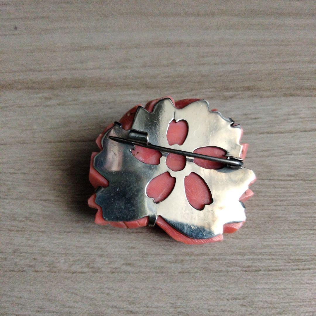 珊瑚 ブローチ 11.4g