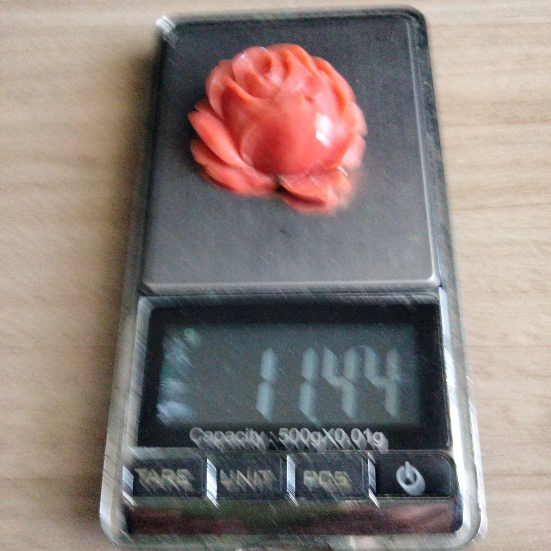 珊瑚 ブローチ 11.4g