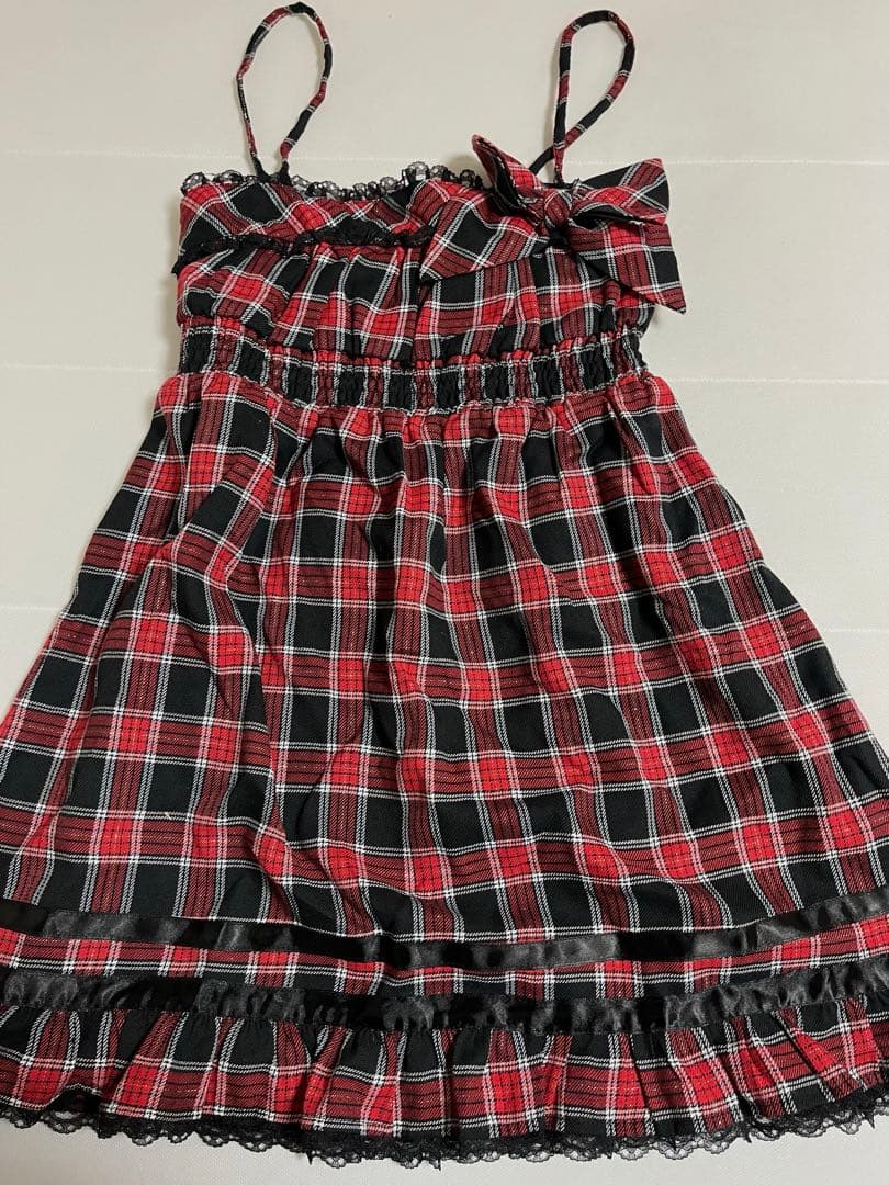 LIZLISA TRALALA リズリサ トゥララ 赤×黒チェックワンピース - メルカリ