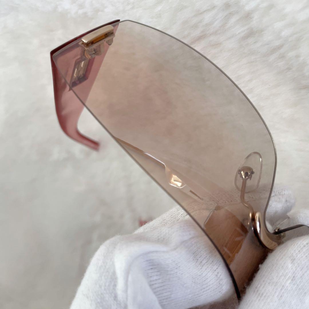 希少品】FENDI サングラス ピンク ユニセックス ヴィンテージ シールド