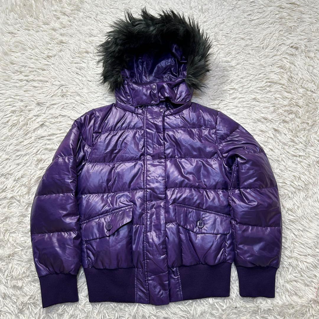 ユニクロ プレミアムダウン ファー 紫 光沢 短丈 y2k 平成ギャル 00s