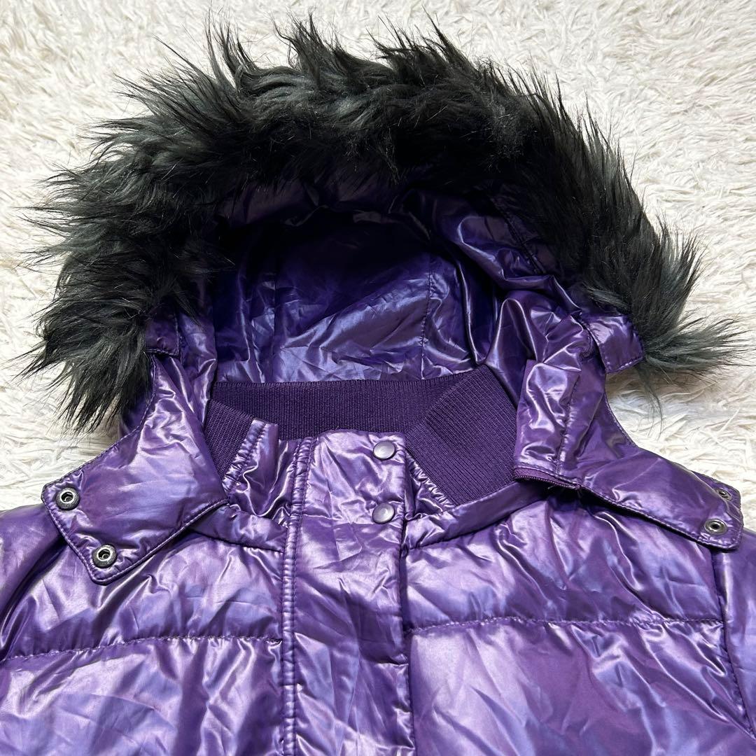 ユニクロ プレミアムダウン ファー 紫 光沢 短丈 y2k 平成ギャル 00s