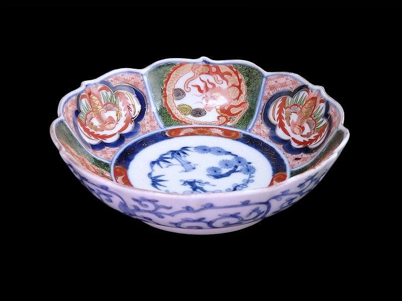 大聖寺伊万里 金襴手 団龍紋に鳳凰の図 膾皿 N514AS-CVq - メルカリ