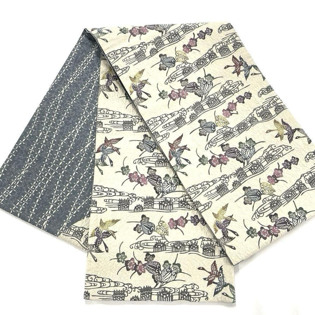 帯6581 ○高級 正絹 紅型 両面全通 リバーシブル 袋帯 - メルカリ