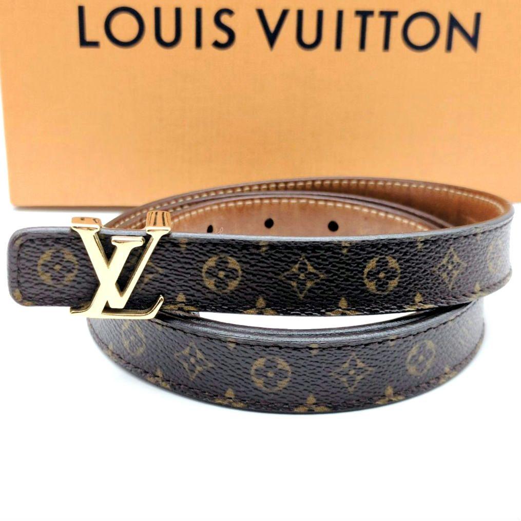 美品✨ルイヴィトン ベルト サンチュール LVイニシャル ゴールド金具