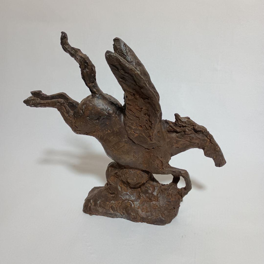 北村西望「春風」ブロンズ象 干支 午 馬 桐箱付き