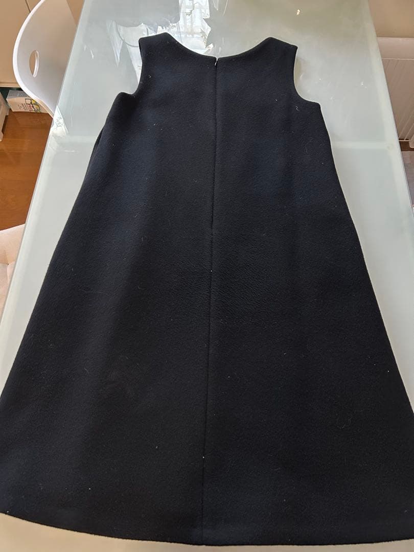 Mプルミエ ニットジョーゼットサイドパールボタンジャンパースカート 38