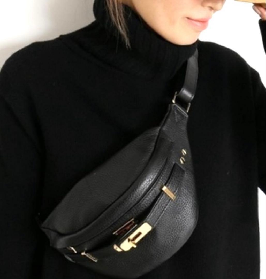 ✨️未使用✨️ シータパランティカ　ボディバッグ　シボ革　ウエストポーチ ブラック Deuxieme Classe（ドゥーズィエムクラス）の「SITA PARANTICA シボカワ