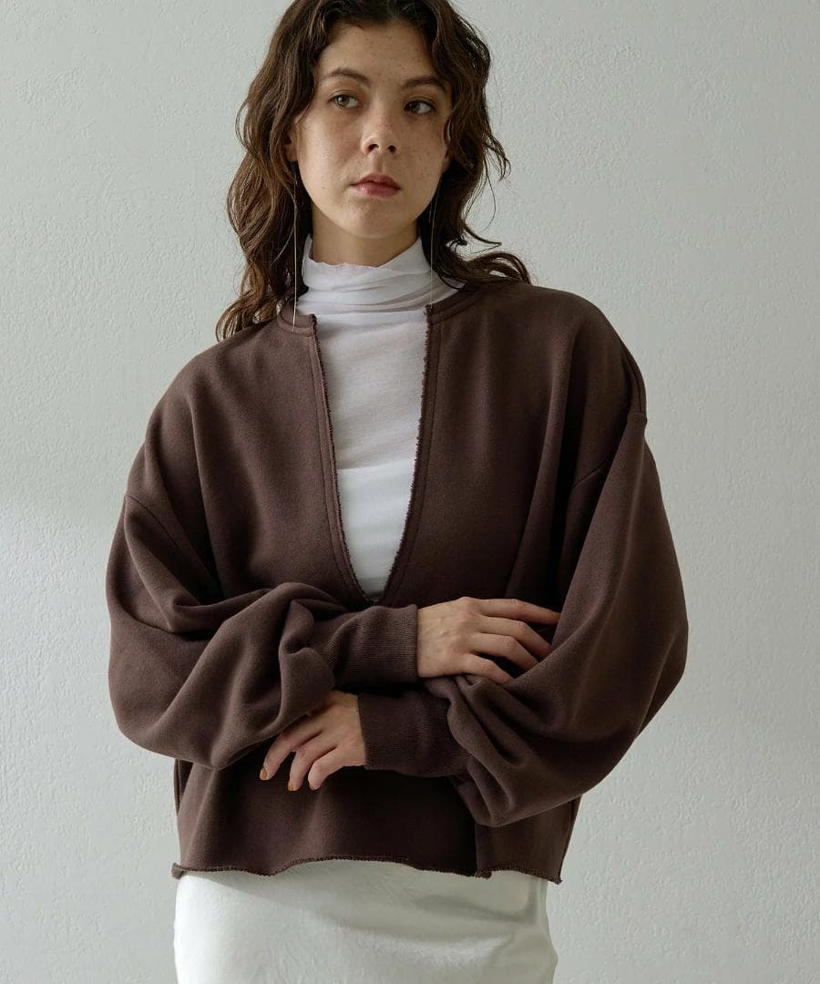 ウィムガゼット　スウェットVネックプルオーバー　ブラウン　新品未使用　今季 Whim Gazette(ウィム ガゼット)のスウェットVネックプルオーバー2通販