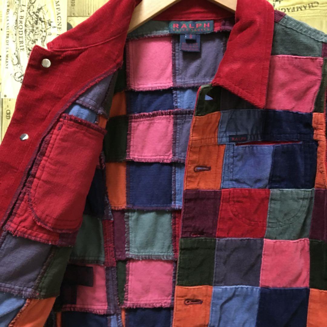 ユーロヴィンテージ ラルフローレン コーデュロイベスト デニム パッチ