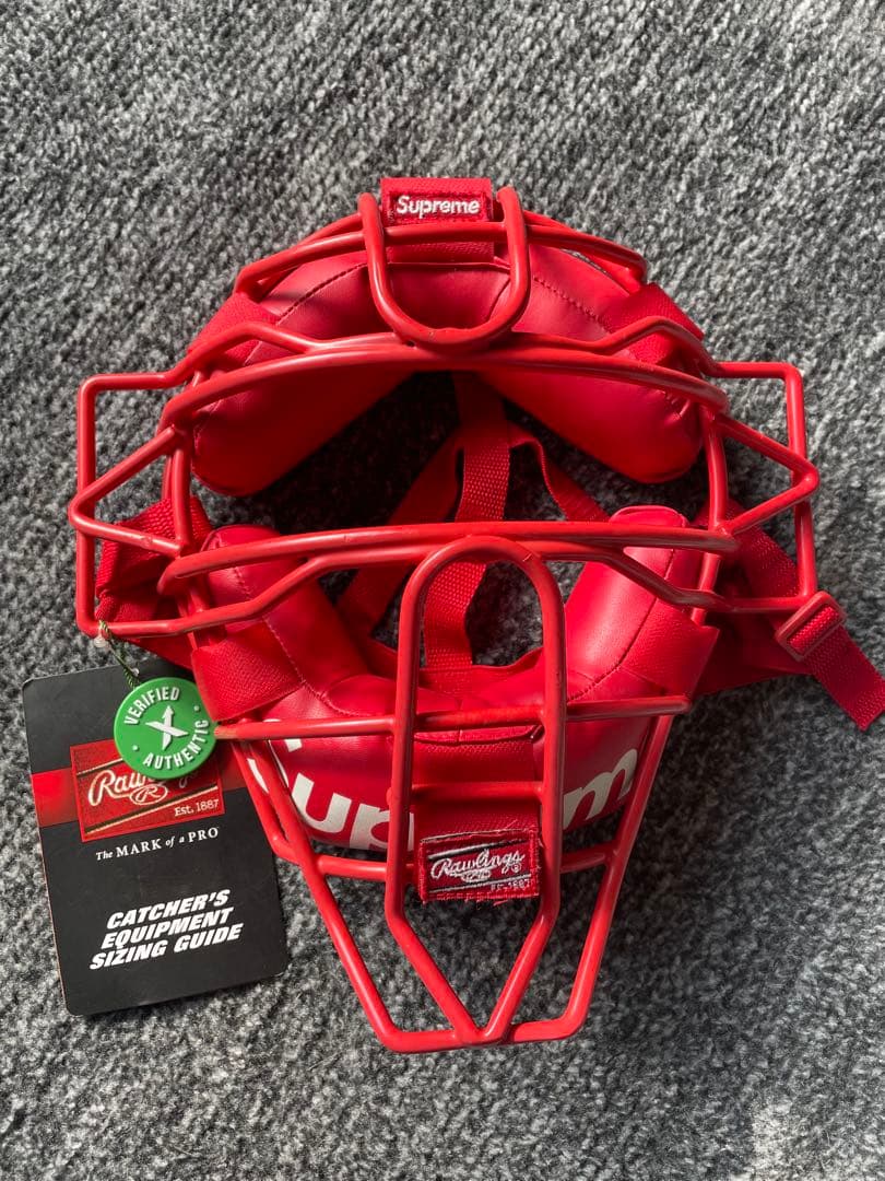 タグ付き Supreme Rawlings Catcher's Mask Supreme SS18 Rawlings Catcher's Mask Red & Camo Chest Protector