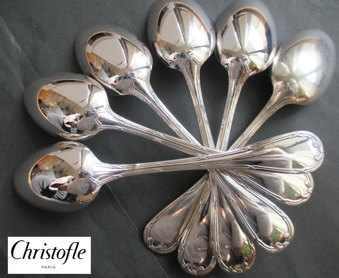 極美品☆仏蘭西高級銀器クリストフルシルバー銀P コーヒースプーン6