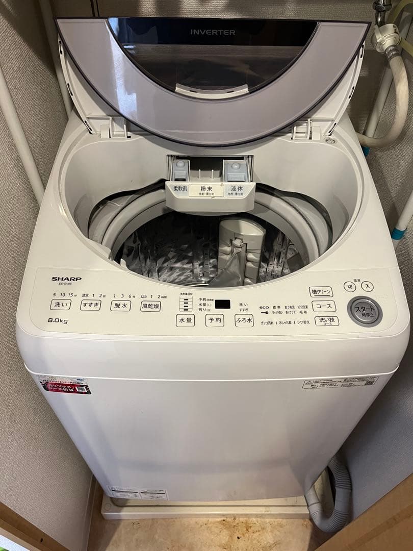 ＊　さま専用！！ SHARP 全自動洗濯機　ES-GV8E-S 2020年製 全自動洗濯機 シルバー系 ES-GV8E-S [洗濯8.0kg /乾燥機能無 /上開き