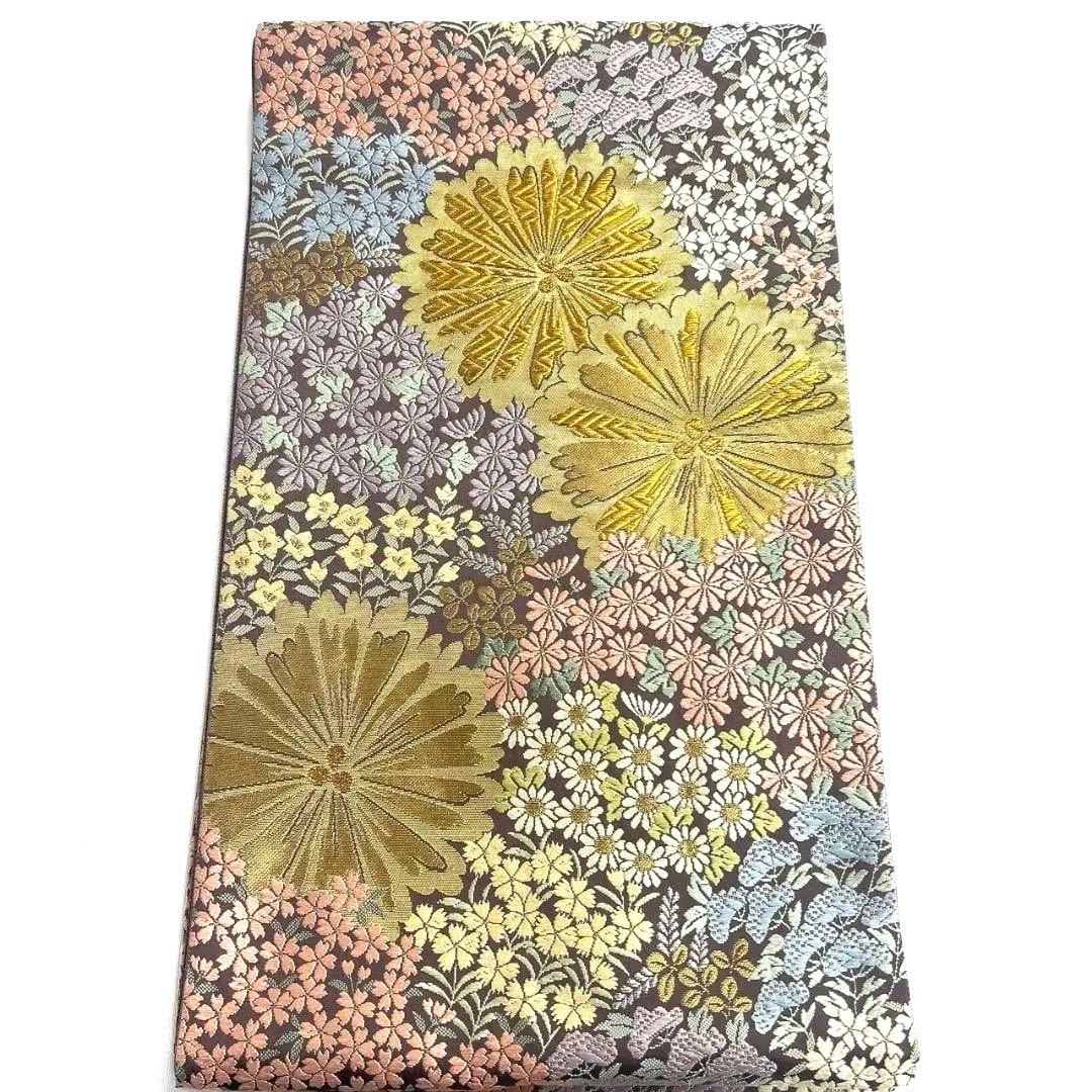 唐織 菊花 松 桔梗 小花 袋帯 着物 023a p - メルカリ