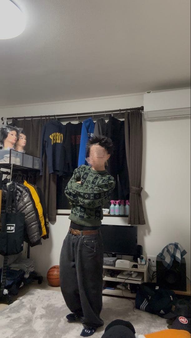 hhh　古着 vintage 柄ニット 短丈 90s 80s 90s Cambridge Classics フェアアイル柄 ニット セーター ウール