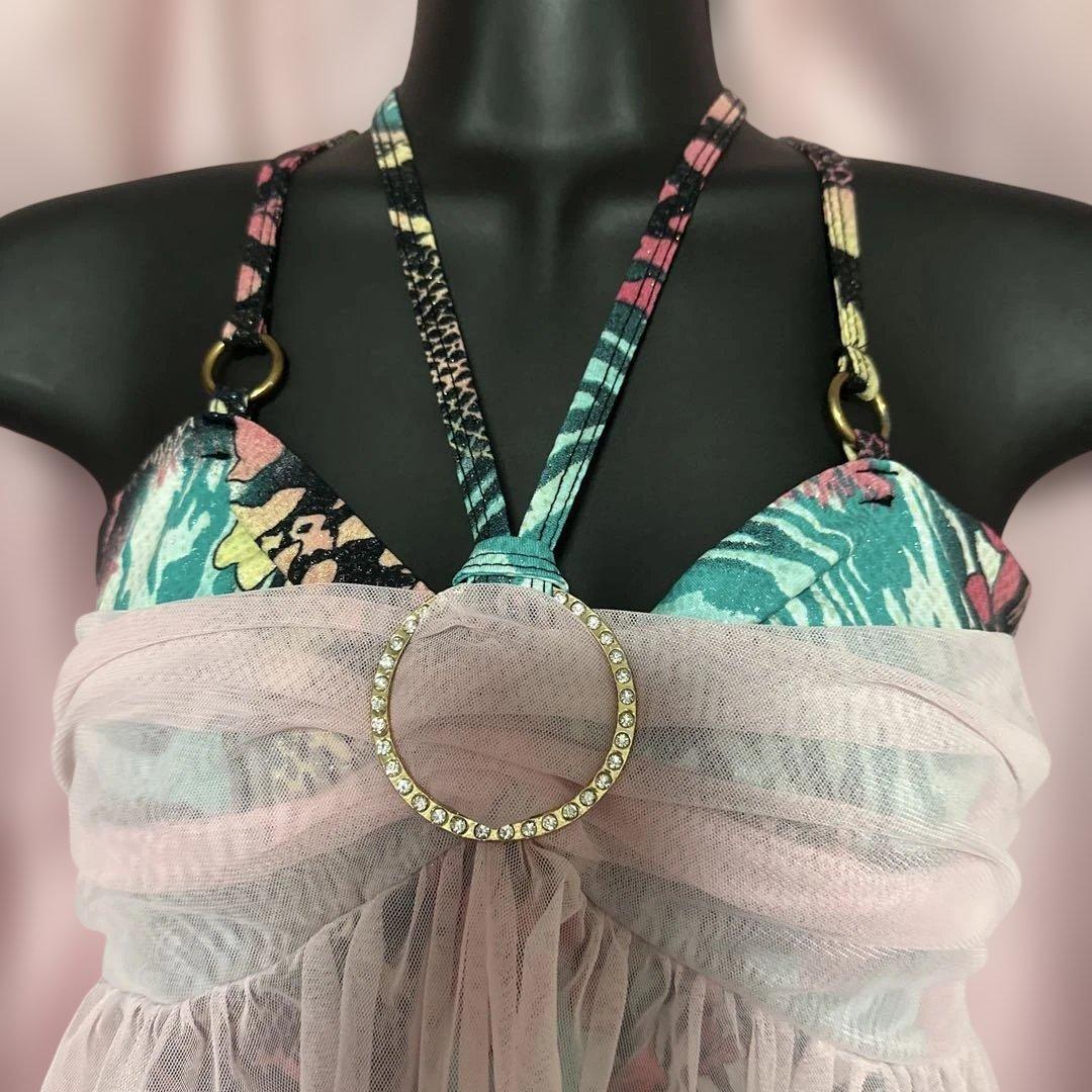 未使用　d.i.a カラフル動物柄シースルーキャミソール