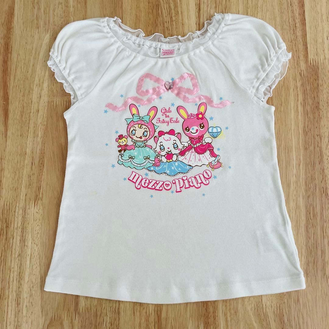 メゾピアノ130 Tシャツ ベリエちゃん みみぽぽ リボン 平成女児 - メルカリ
