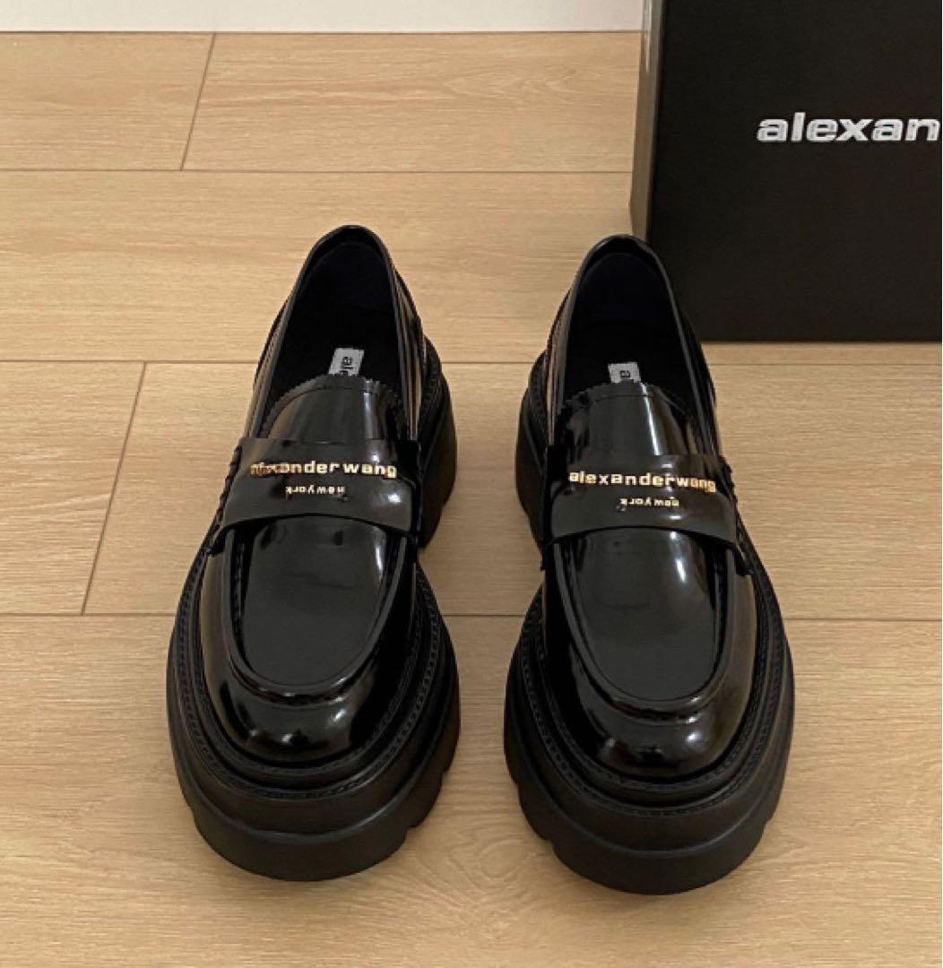 ALEXANDER WANG CARTER プラットフォーム ローファー)) CARTER PLATFORM LOAFER BOOT IN LEATHER in BLACK | alexanderwang®