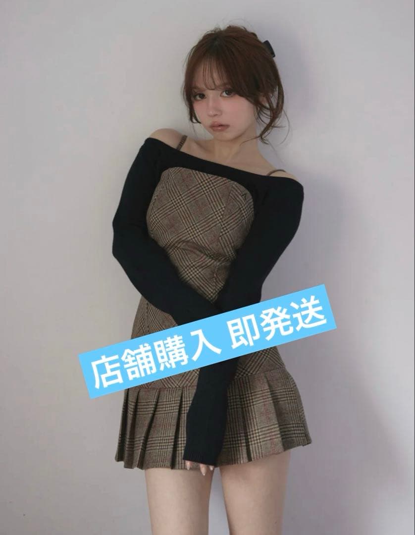 店舗購入AM1691 Selena check mini dress - メルカリ