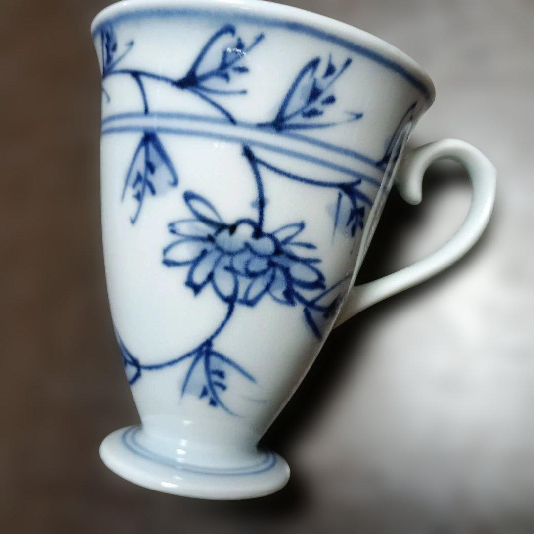 青い花柄のカップ・ソーサー6個セット 青花 デミタス 新品未使用