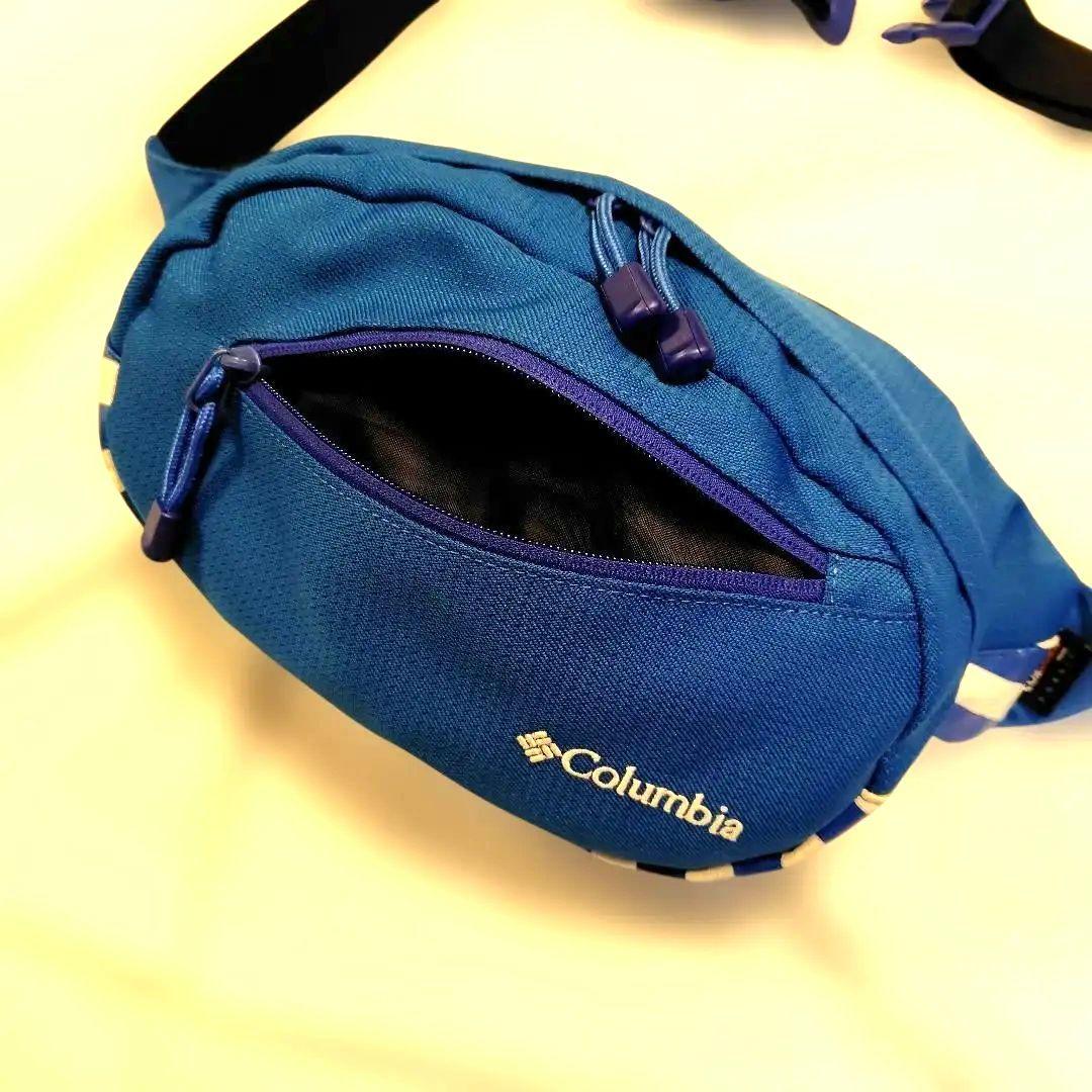 00s y2k コロンビア 収納多数 ボディバッグ ワンショルダー 青/白