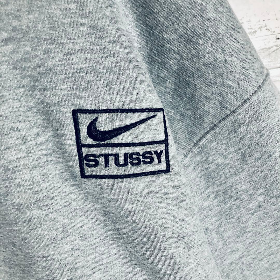 限定コラボ】ステューシー×ナイキ☆ワンポイント刺繍ロゴ 裏起毛 2XL