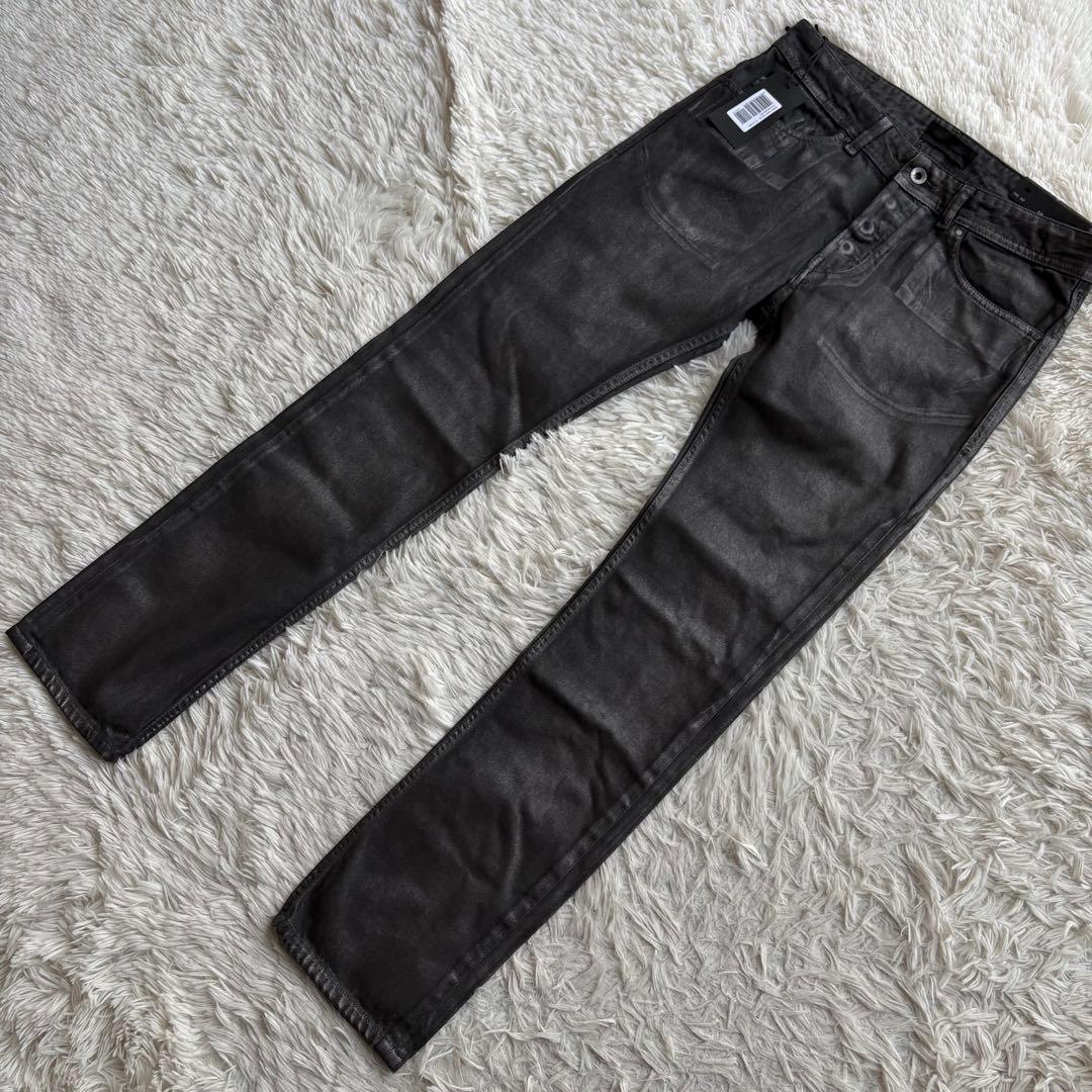 未使用タグ付) ディーゼルブラックゴールド コーティング デニムパンツ