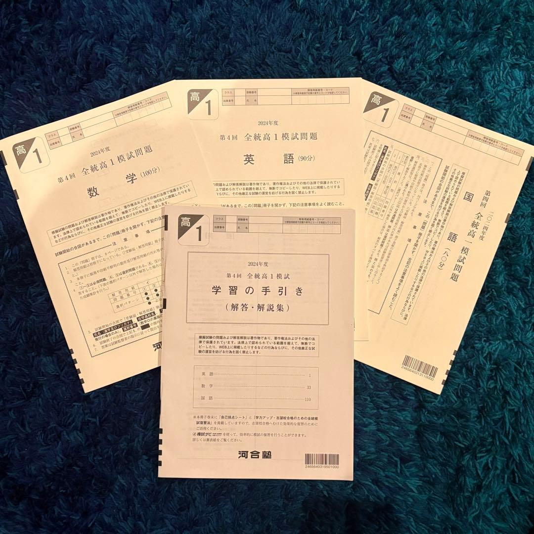 河合塾 高1 2024年度 2025年1月実施 第4回 全統高1模試 全科目 - メルカリ