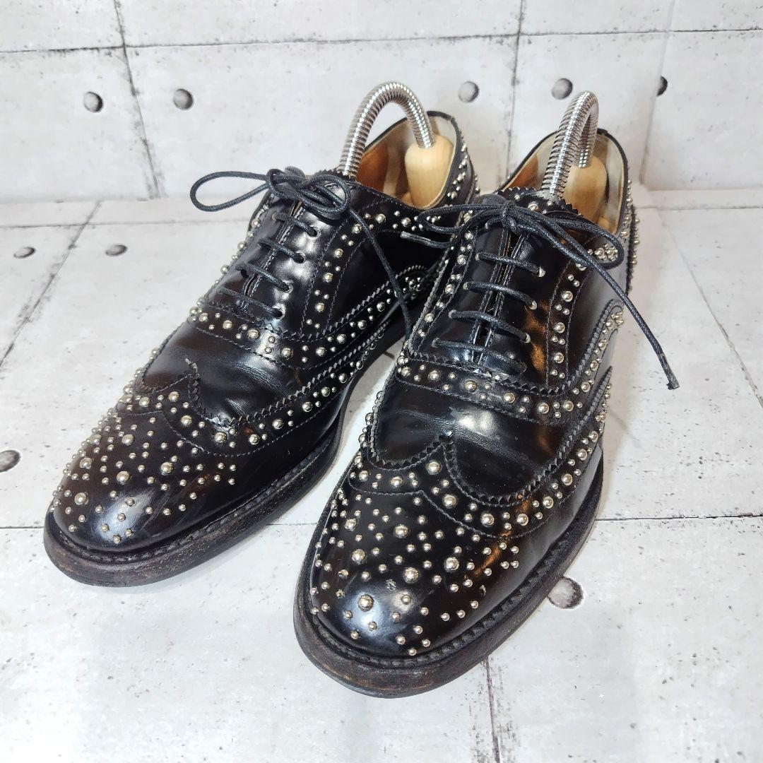 チャーチ BURWOOD スタッズ 37 黒 ウィングチップ バーウッド チャーチ BURWOOD スタッズ 37 黒 ウィングチップ バーウッド - メルカリ