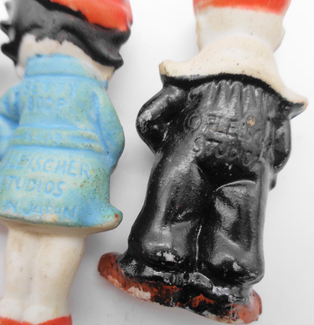 戦前Betty Boop〗ベティちゃん、道化師ココ、犬のビンボー陶磁器人形