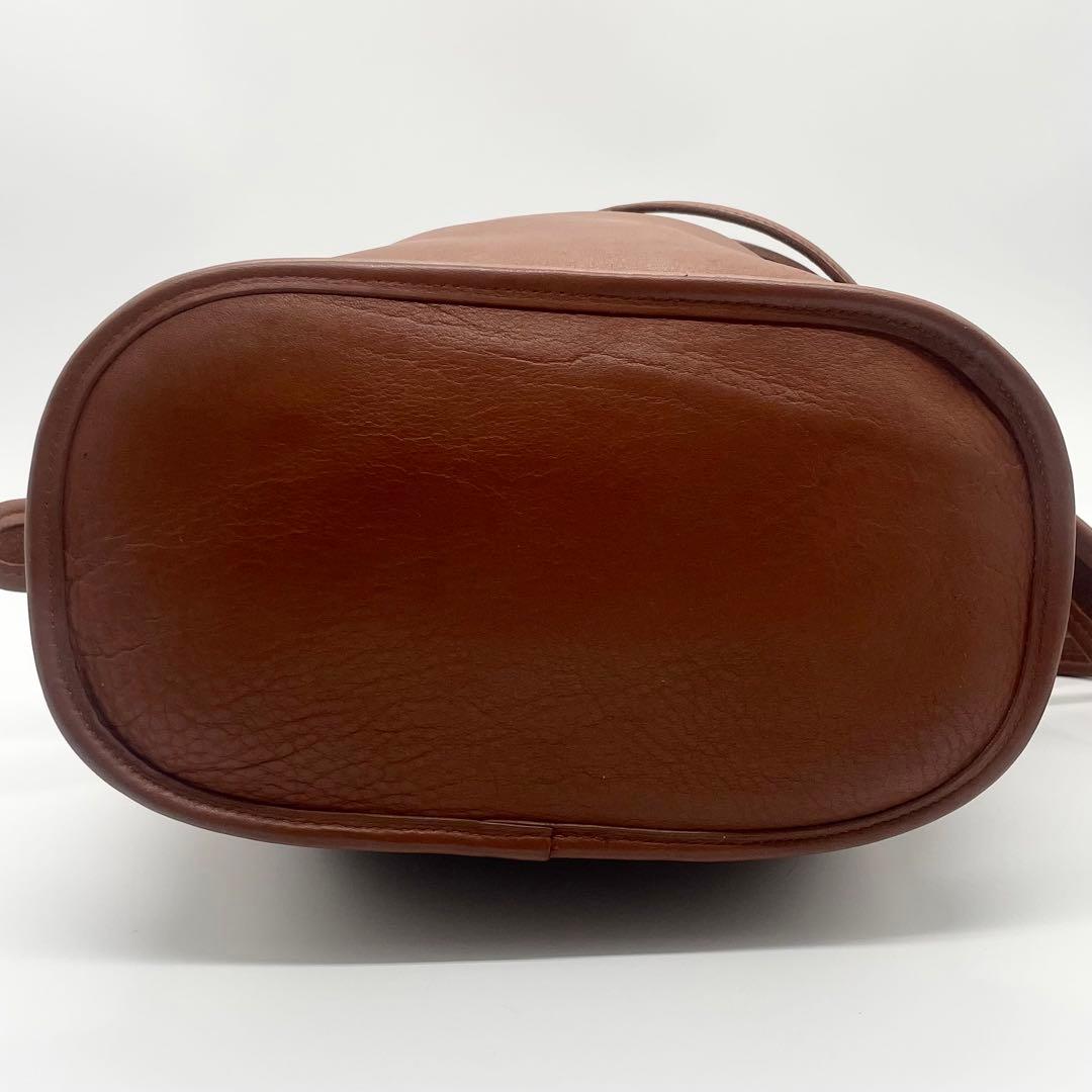 極美品✨オールドコーチ 9952 ショルダーバッグ 巾着 レザー ブラウン