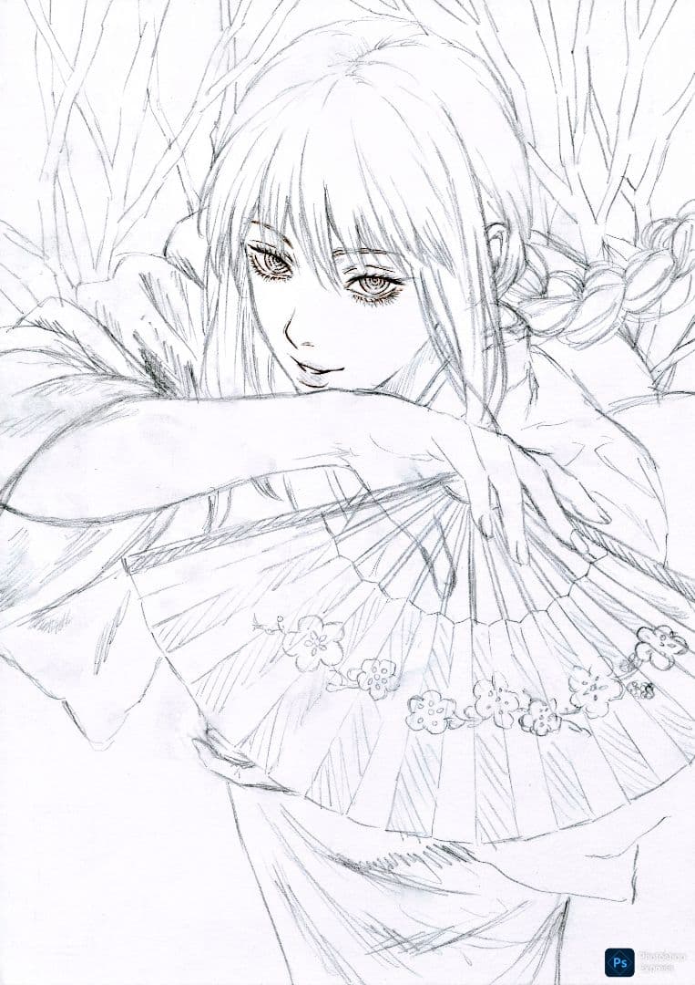 手描きイラスト ファンアート チェンソーマン マキマ B5 - メルカリ